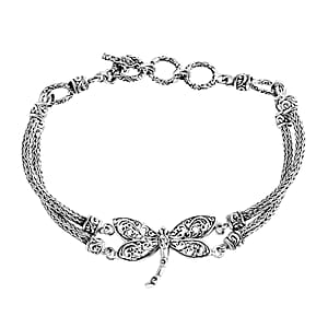 Bali Legacy Dragonfly Bracelet in Sterling Silver (6.50-8.0In) 17.25 Grams