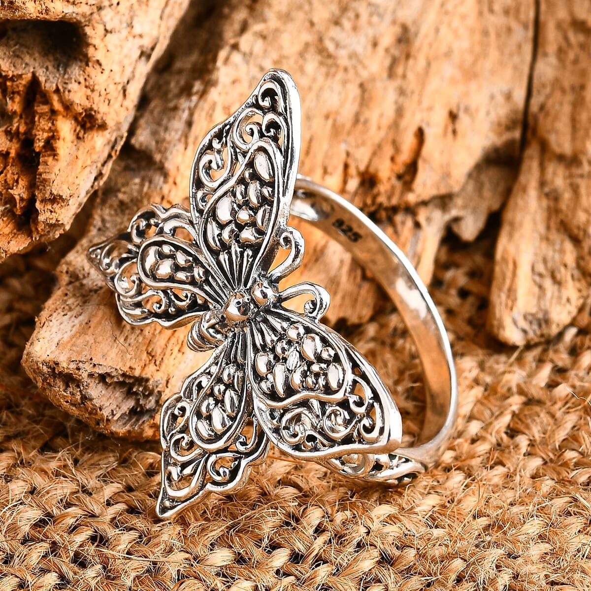 Bali Legacy Butterfly Ring in Sterling Silver (Size 11.0) 4.70 Grams image number 1