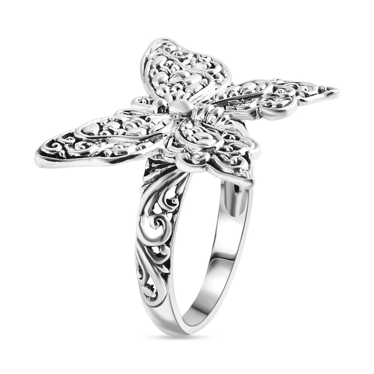 Bali Legacy Butterfly Ring in Sterling Silver (Size 11.0) 4.70 Grams image number 3