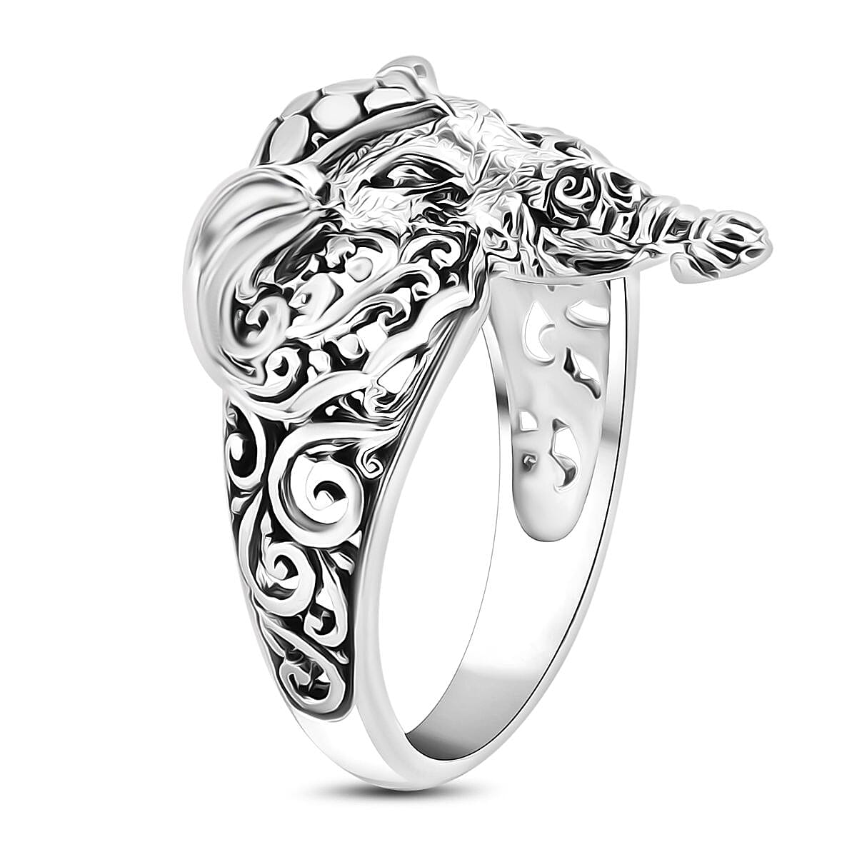 Bali Legacy Elephant Ring in Sterling Silver (Size 5.0) 4.85 Grams image number 3
