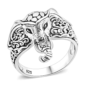 Bali Legacy Elephant Ring in Sterling Silver (Size 6.0) 4.85 Grams