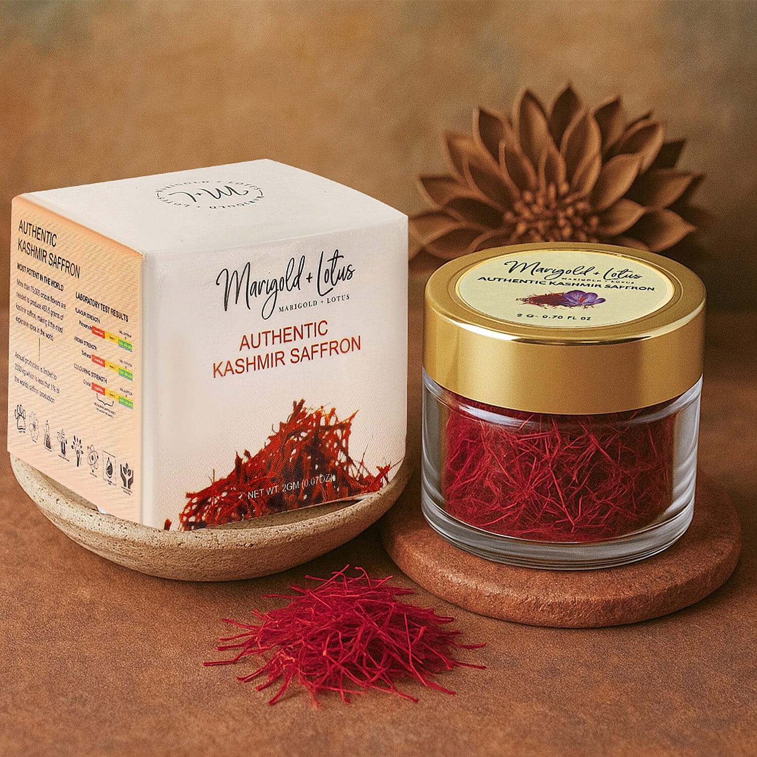 Marigold Lotus 100% Pure Authentic Kashmiri Saffron 2grams