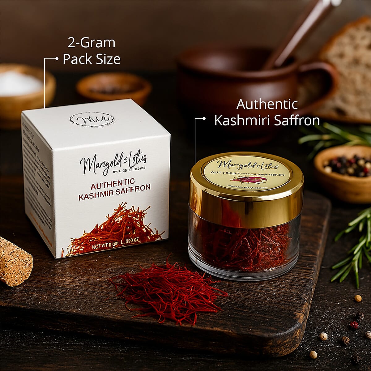 Marigold Lotus 100% Pure Authentic Kashmiri Saffron 2grams image number 5