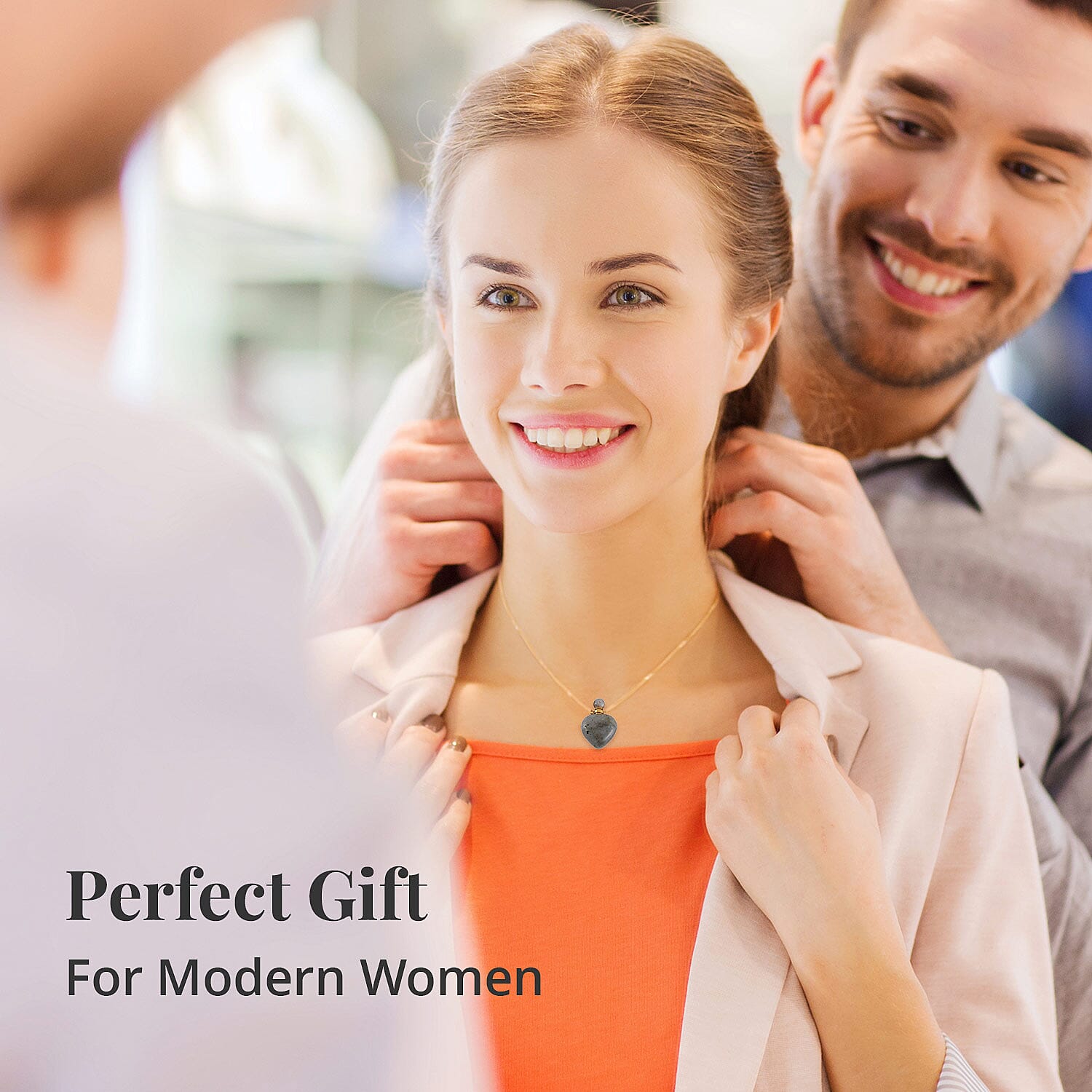 Malagasy Labradorite Perfume Heart Bottle Necklace (22 Inches) in ION Plated YG Stainless Steel 8.00 ctw