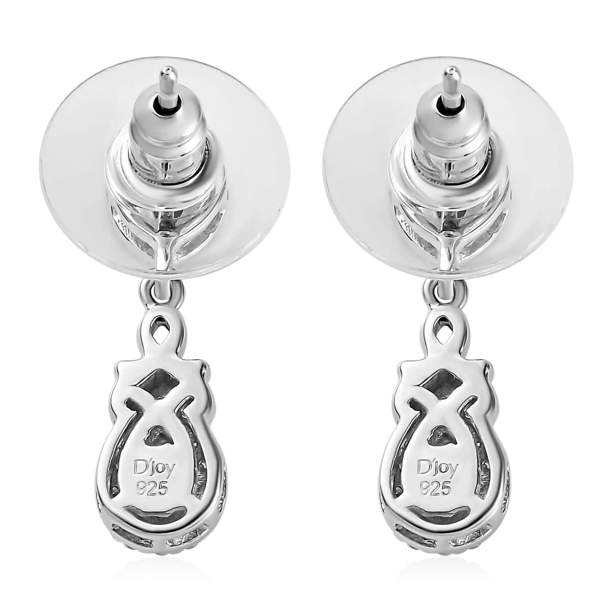 AAA Kagem Zambian Emerald and Moissanite Dangle Earrings in Platinum Over Sterling Silver 0.90 ctw image number 4