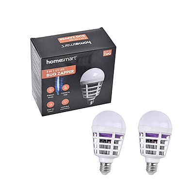 Homesmart Set of Two 2-in-1 LED and Mosquito Killing Bulb (15W, Lumen - 1200, Base -E27)
