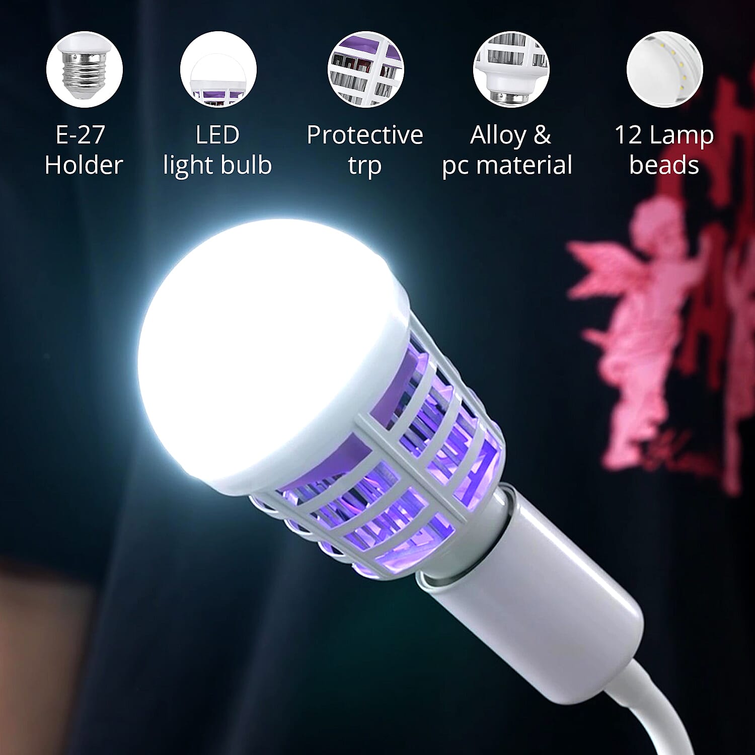 Homesmart Set of Two 2-in-1 LED and Mosquito Killing Bulb (15W, Lumen - 1200, Base -E27)