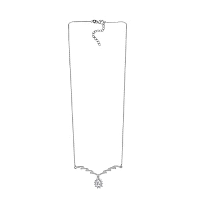 Moissanite Drop Necklace 18-20 Inches in Platinum Over Sterling Silver 1.60 ctw