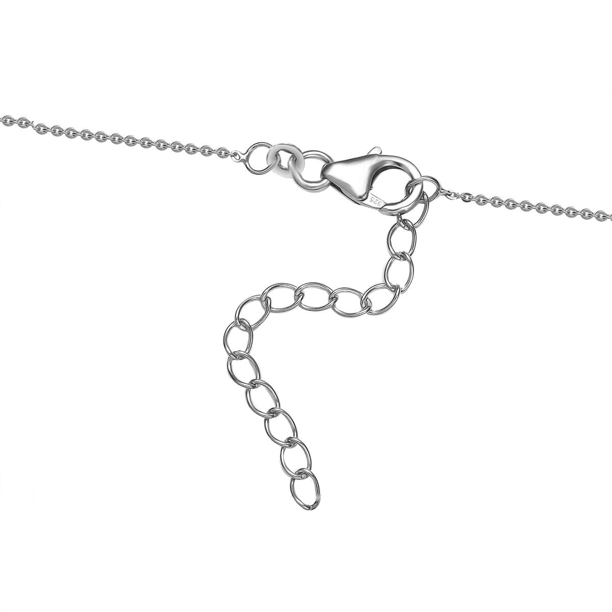 Moissanite Drop Necklace 18-20 Inches in Platinum Over Sterling Silver 1.60 ctw image number 5