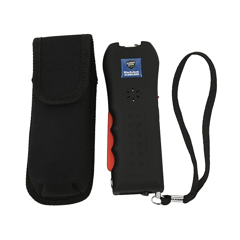 Closeout Streetwise Black Stun Gun with Flash Light, Alarm and Carry Case (5x1.5)