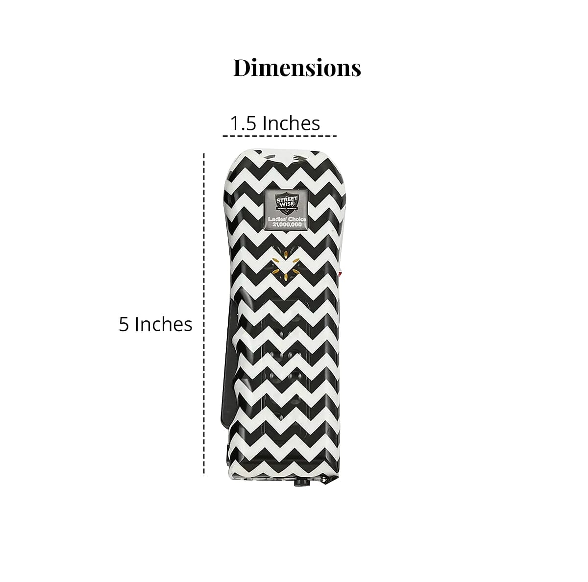 Closeout Streetwise Black and White Chevron Pattern Stun Gun with Flash Light, Alarm and Carry Case (5x1.5) image number 7