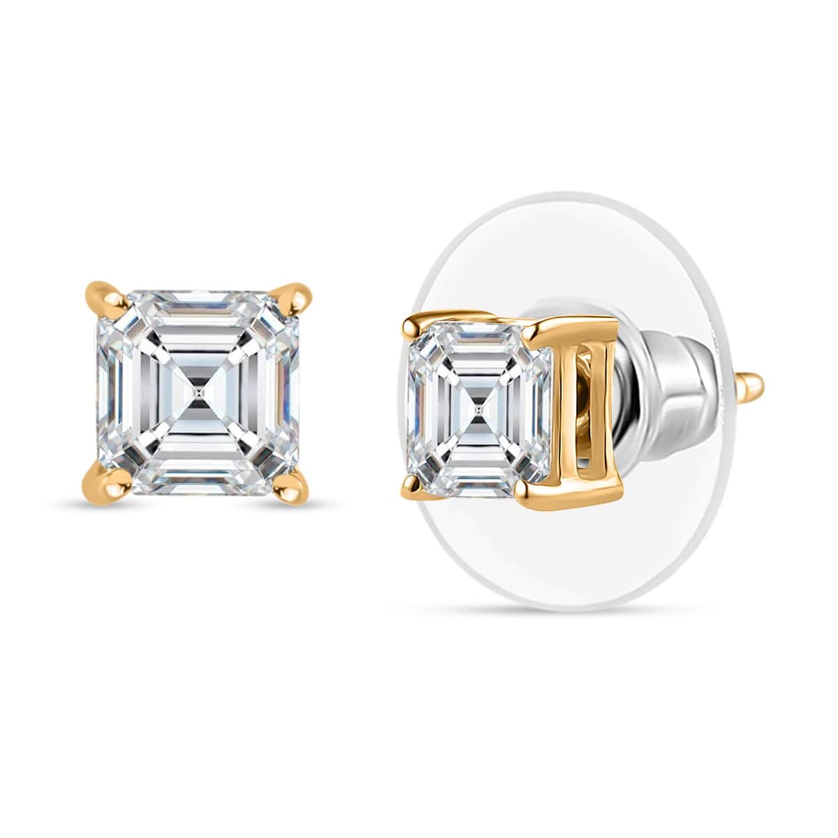 Moissanite Solitaire Stud Earrings in Vermeil Yellow Gold Over Sterling Silver 1.40 ctw image number 0