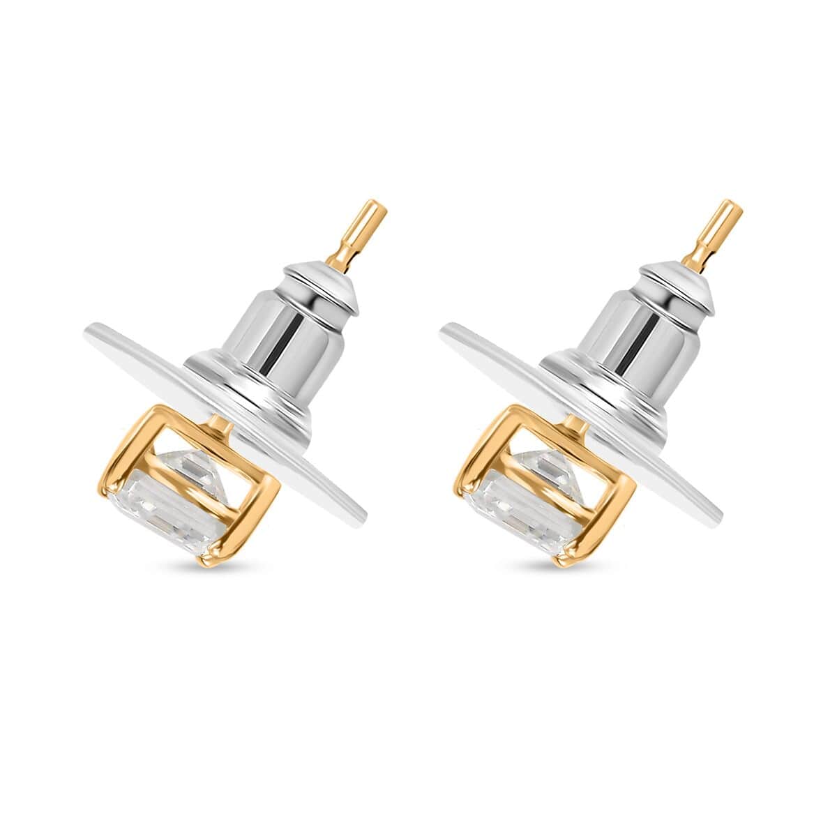 Moissanite Solitaire Stud Earrings in Vermeil Yellow Gold Over Sterling Silver 1.40 ctw image number 3