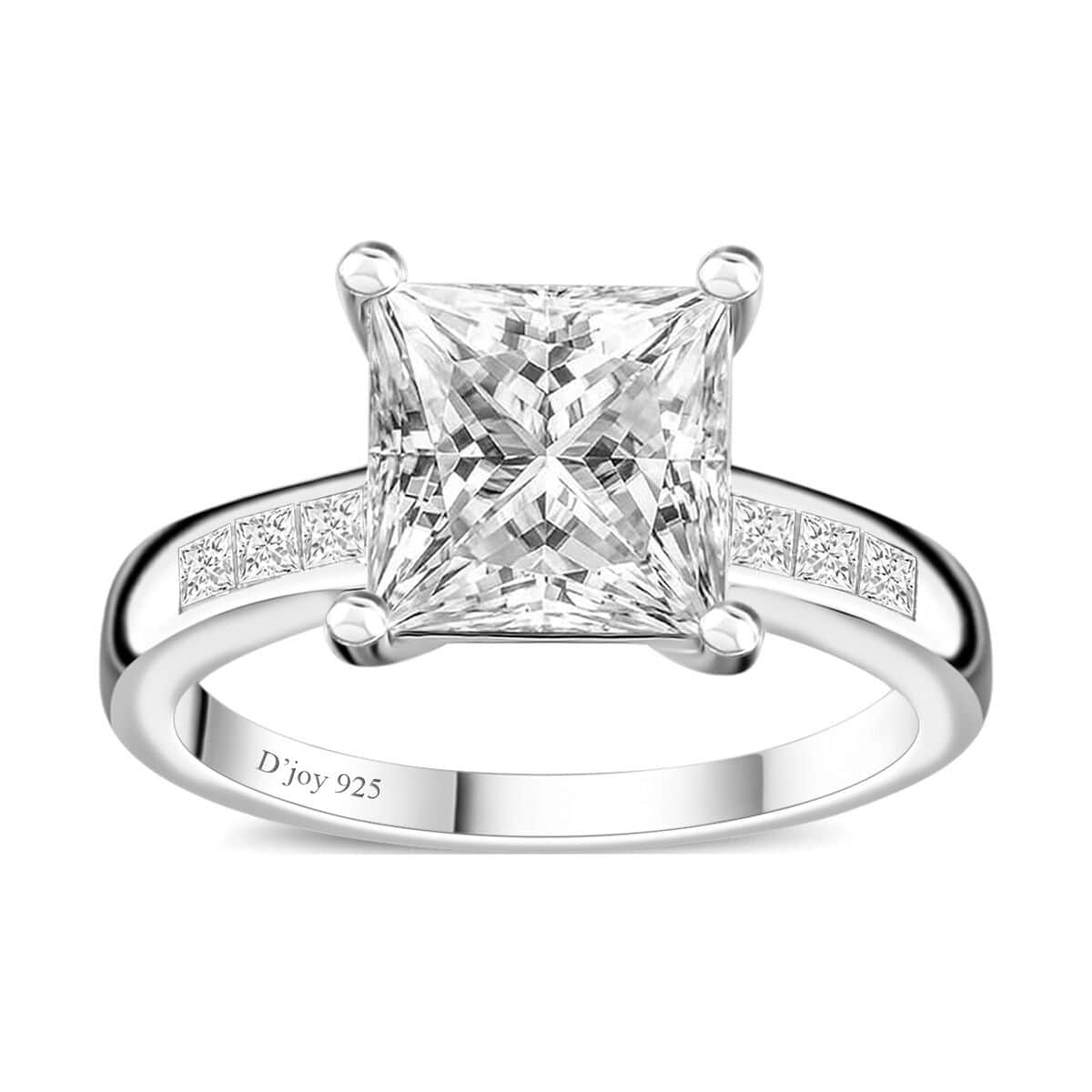 Moissanite Ring in Platinum Over Sterling Silver (Size 10.0) 3.20 ctw image number 0