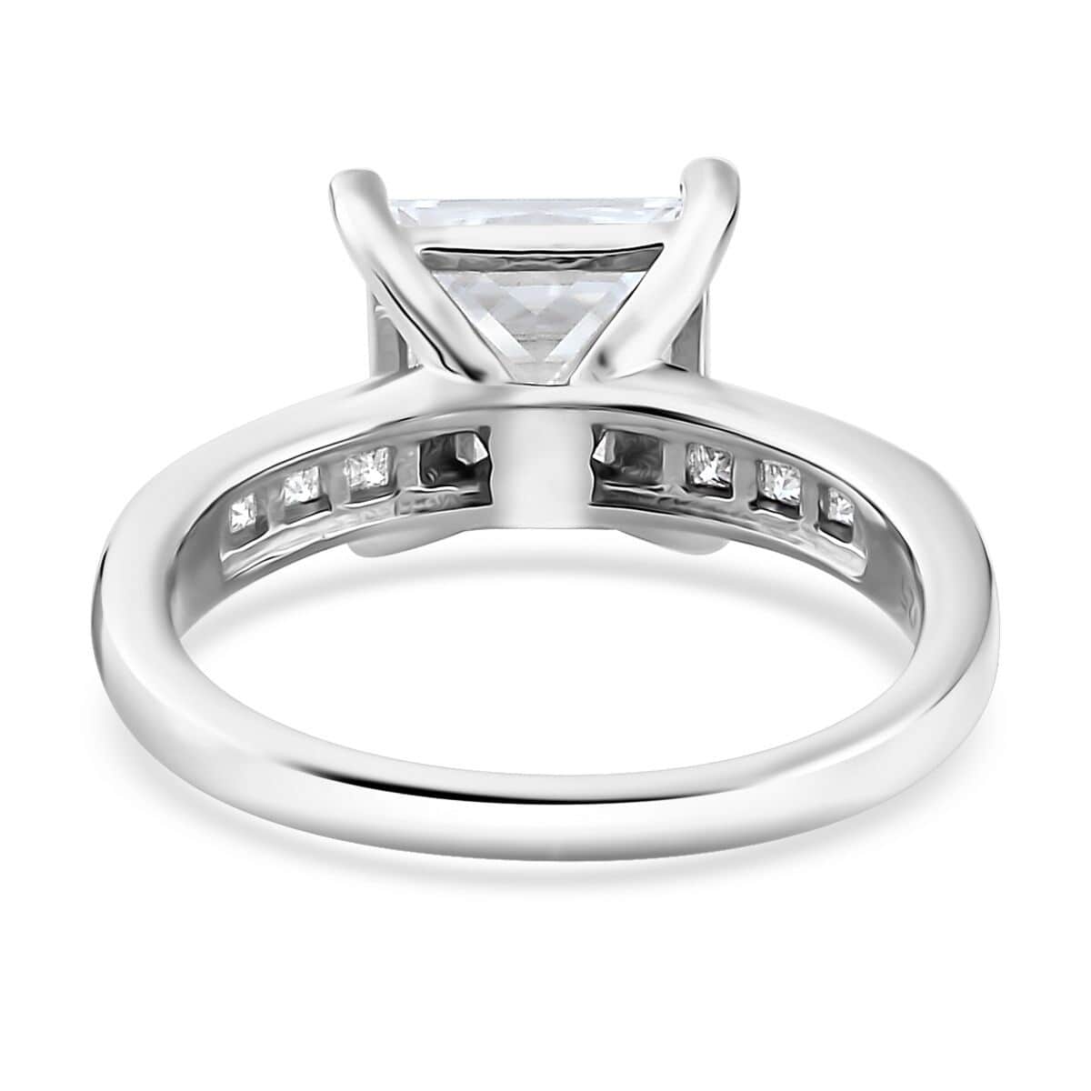 Moissanite Ring in Platinum Over Sterling Silver (Size 6.0) 3.20 ctw image number 5