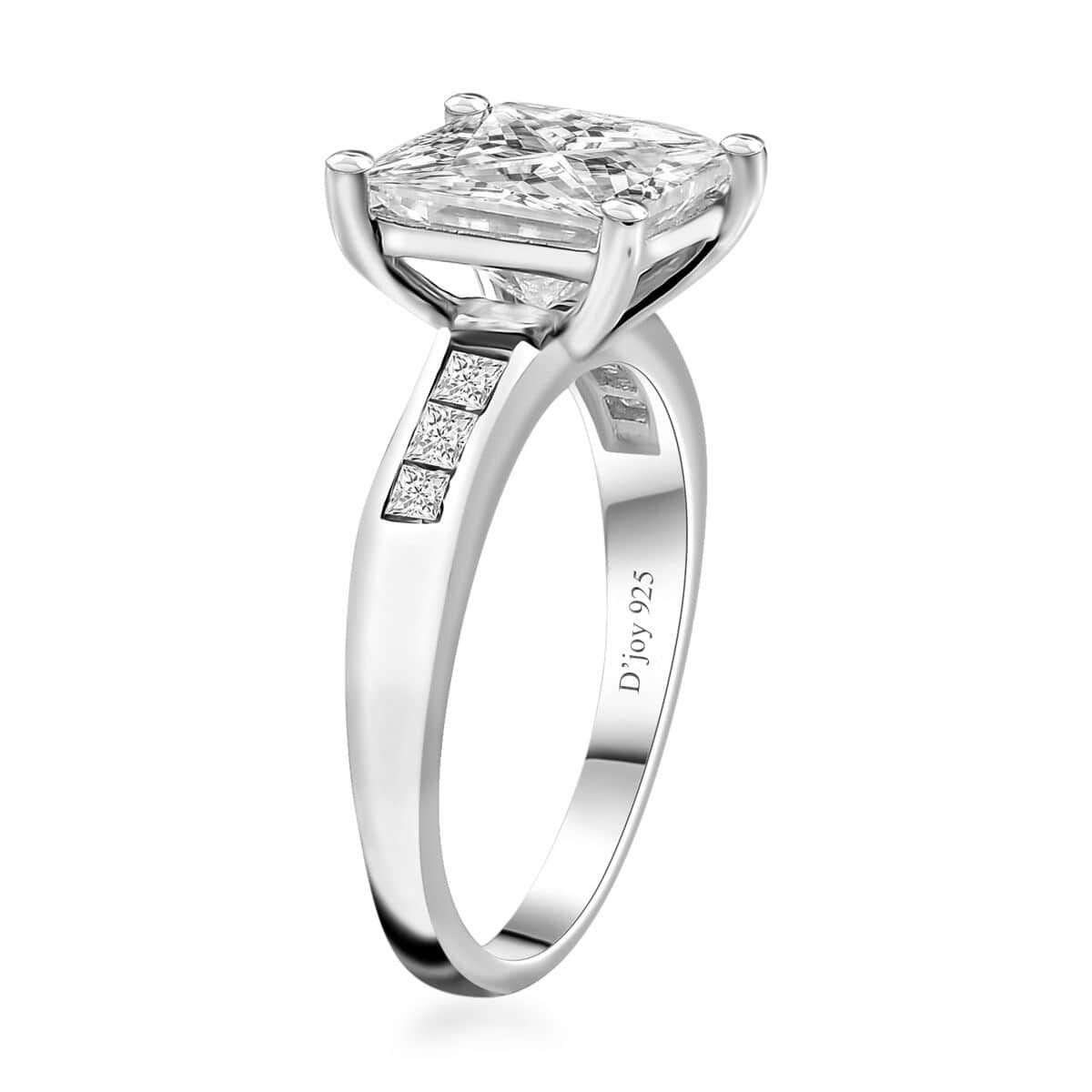 Moissanite Ring in Platinum Over Sterling Silver (Size 8.0) 3.20 ctw image number 4