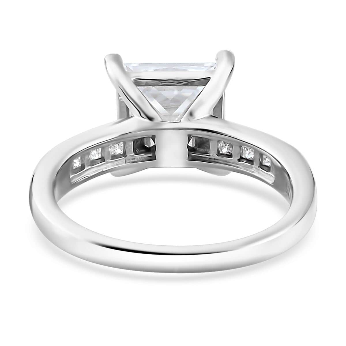 Moissanite Ring in Platinum Over Sterling Silver (Size 8.0) 3.20 ctw image number 5