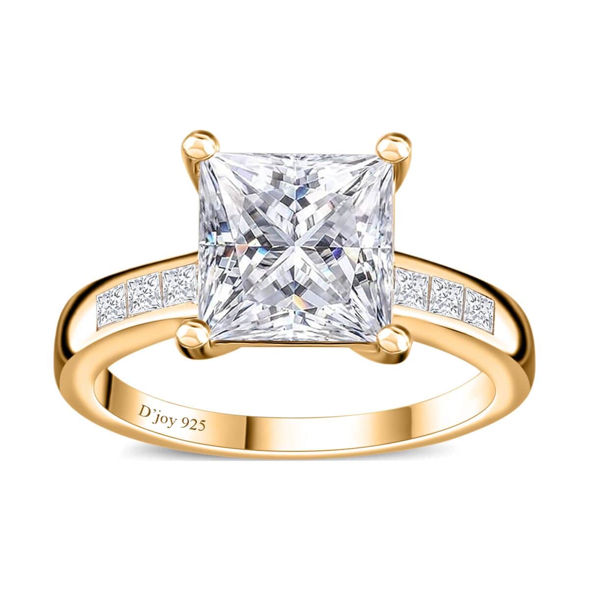 Moissanite Ring in Vermeil Yellow Gold Over Sterling Silver (Size 10.0) 3.20 ctw image number 0