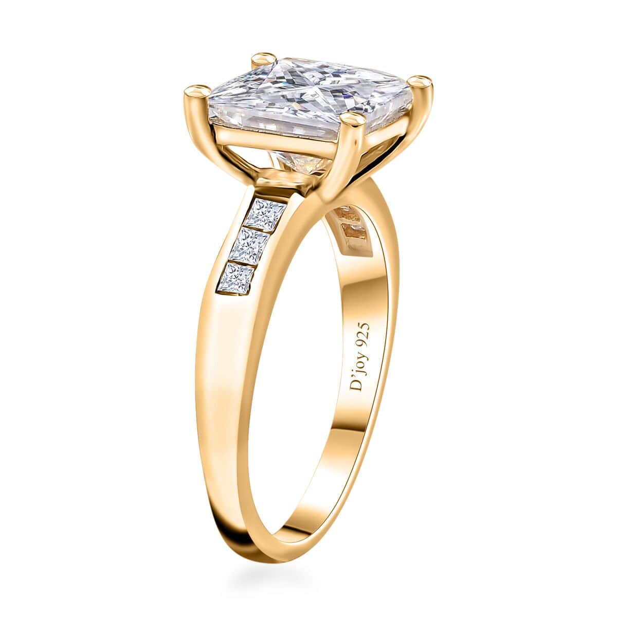 Moissanite Ring in Vermeil Yellow Gold Over Sterling Silver (Size 10.0) 3.20 ctw image number 4