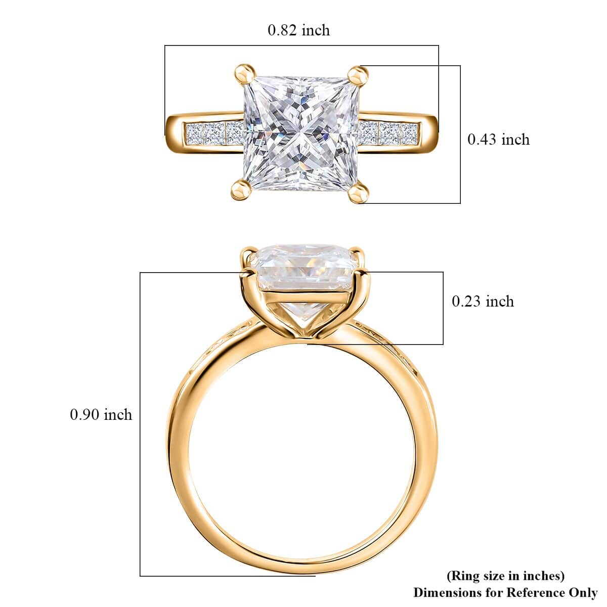 Moissanite Ring in Vermeil Yellow Gold Over Sterling Silver (Size 10.0) 3.20 ctw image number 6