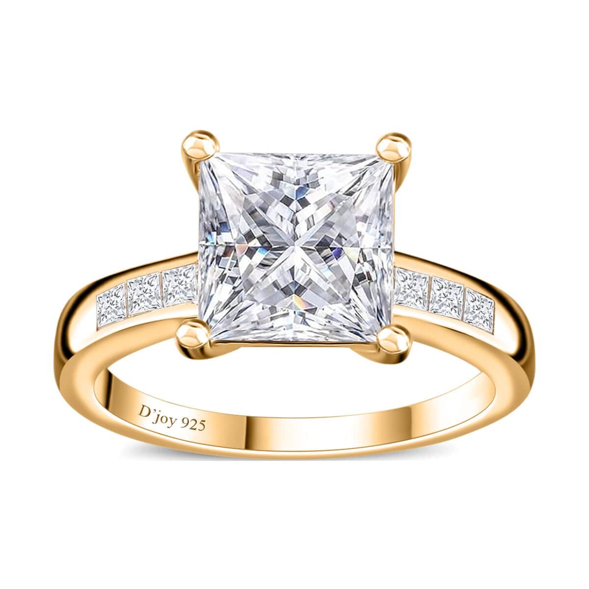 Moissanite Ring in Vermeil Yellow Gold Over Sterling Silver (Size 6.0) 3.20 ctw image number 0