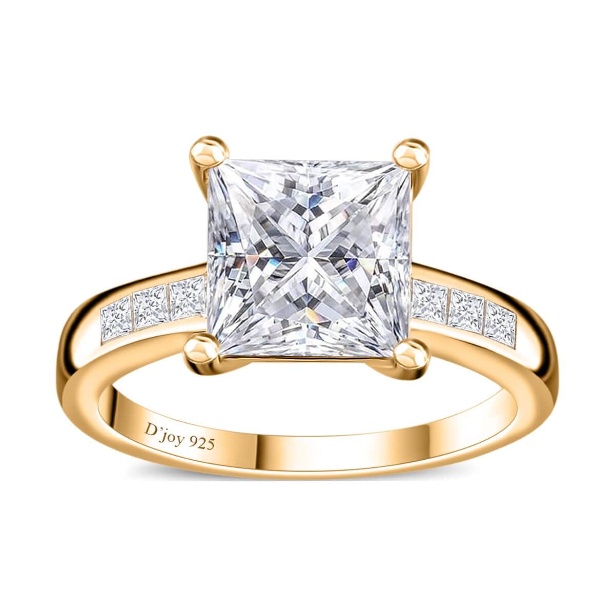 Moissanite Ring in Vermeil Yellow Gold Over Sterling Silver (Size 7.0) 3.20 ctw image number 0