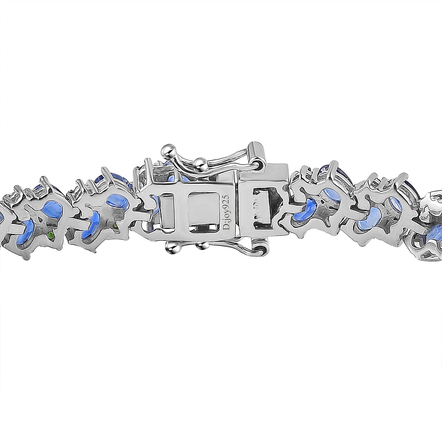 Kashmir Kyanite and Chrome Diopside Bracelet in Platinum Over Sterling Silver (7.25 In) 17.20 ctw
