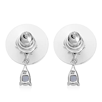 Santa Maria Aquamarine and Multi Gemstone Celestial Earrings in Platinum Over Sterling Silver 0.50 ctw