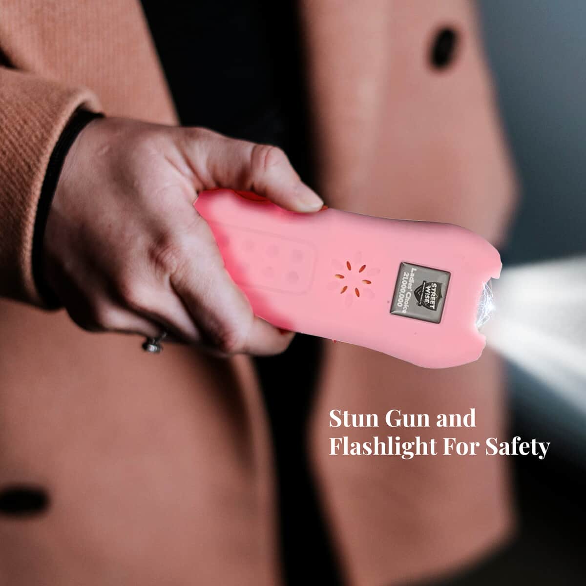 Closeout Streetwise Pink stun Gun with Flash Light, Alarm and Carry Case (5x1.5) image number 1