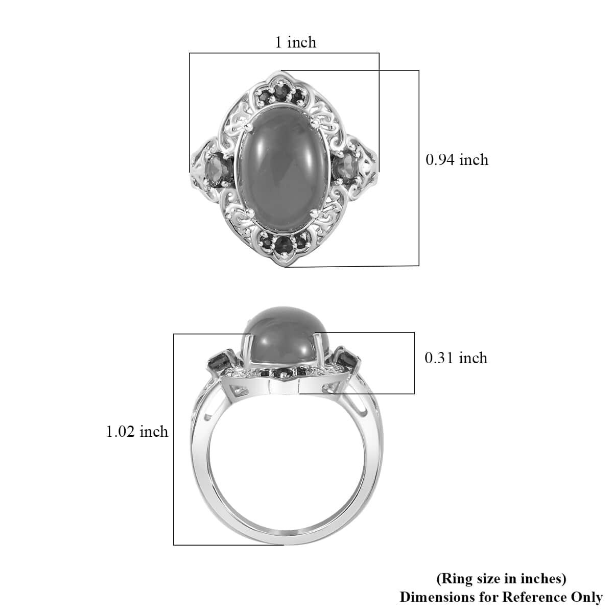 Peach Moonstone and Multi Gemstone Ring in Vermeil YG and Platinum Over Sterling Silver (Size 8.0) 7.15 ctw image number 5