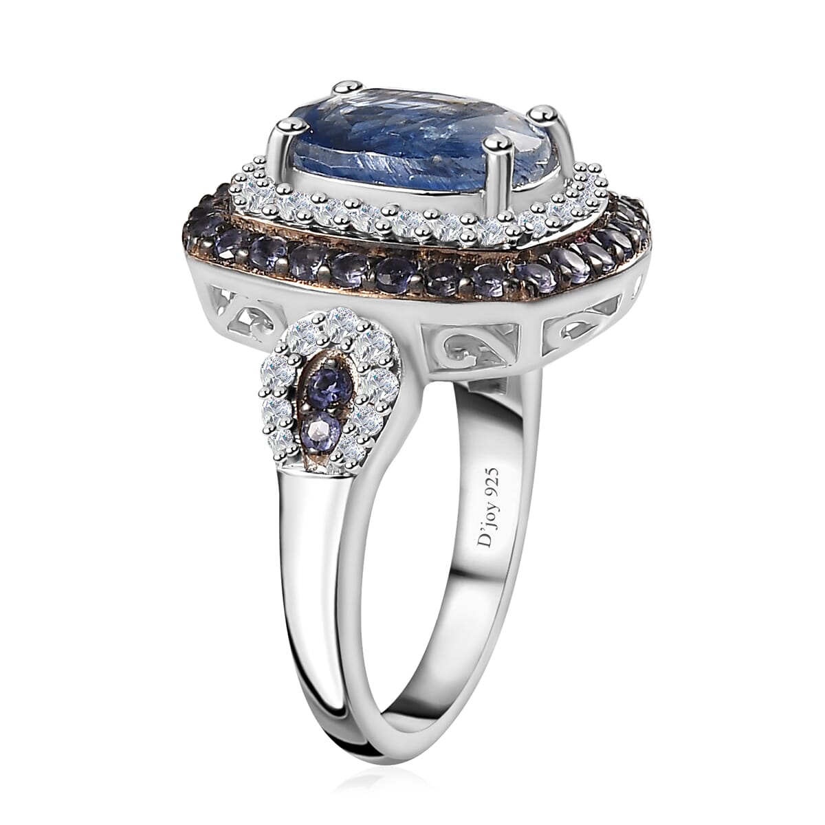 Two Tone Tulip Setting Oval Cut Moissanite Engagement Ring