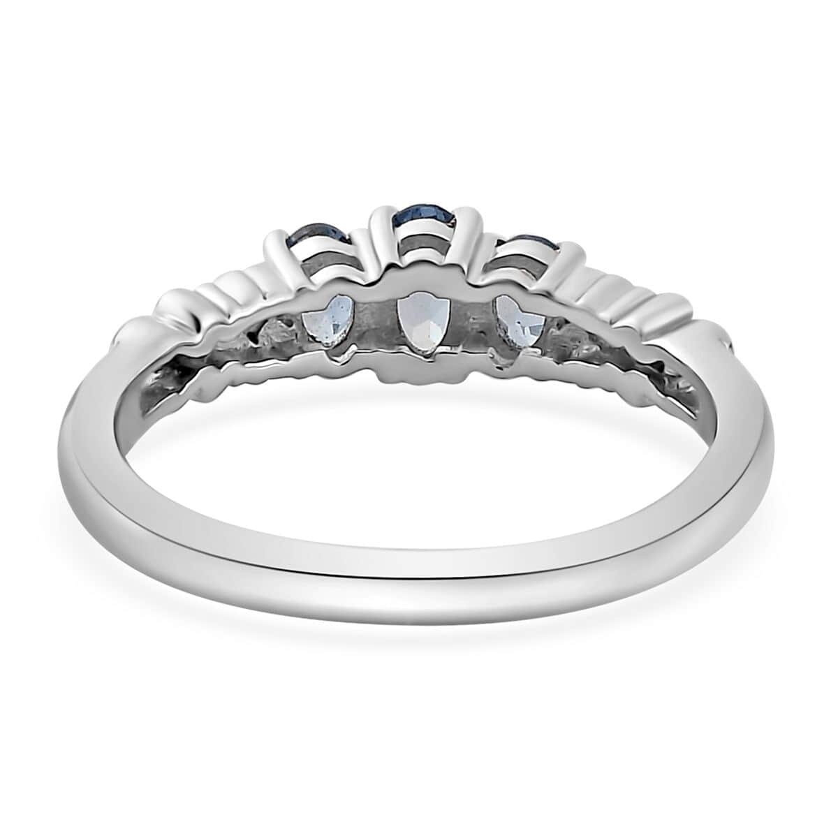 Santa Maria Aquamarine 3 Stone Ring in Platinum Over Sterling Silver (Size 10.0) 0.50 ctw image number 4