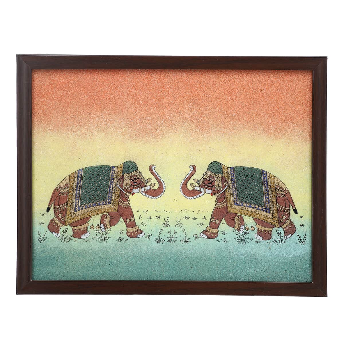 Handcrafted Gemstone Elephant Wall Painting (0.88 lbs) image number 0