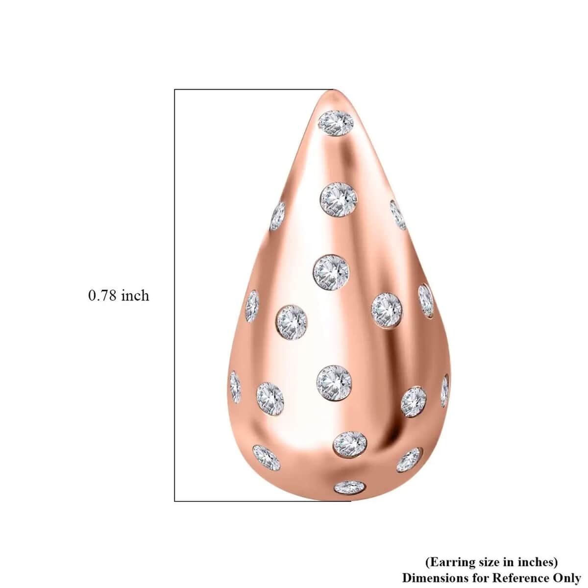 Moissanite Rain Drop Tear Drop Statement Earrings in Vermeil Rose Gold Over Sterling Silver 1.00 ctw image number 6