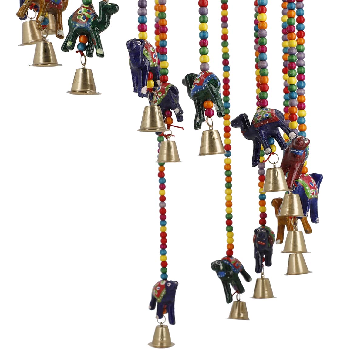 Hand Crafted Multi Color Camel Hanging with Bells 8 Inch image number 2