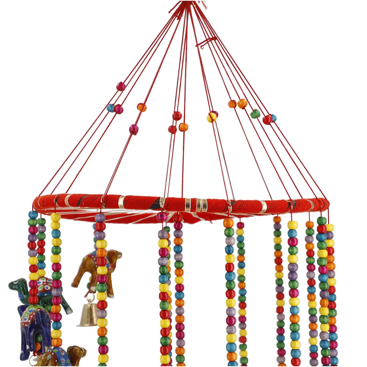 Hand Crafted Multi Color Camel Hanging with Bells 8 Inch image number 3