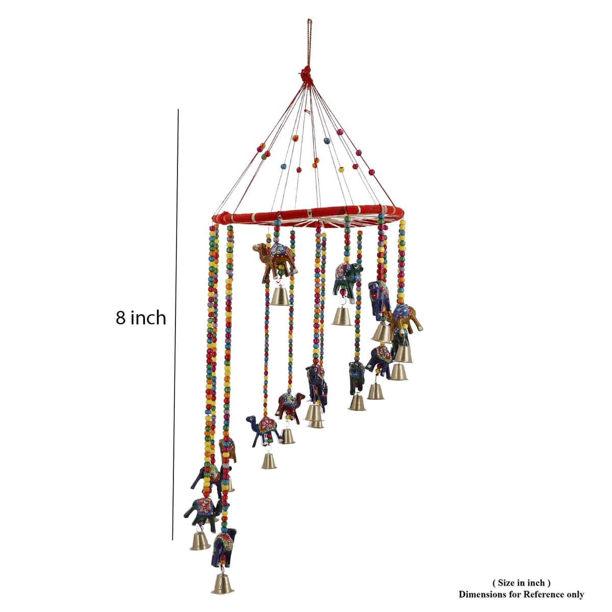 Hand Crafted Multi Color Camel Hanging with Bells 8 Inch image number 6