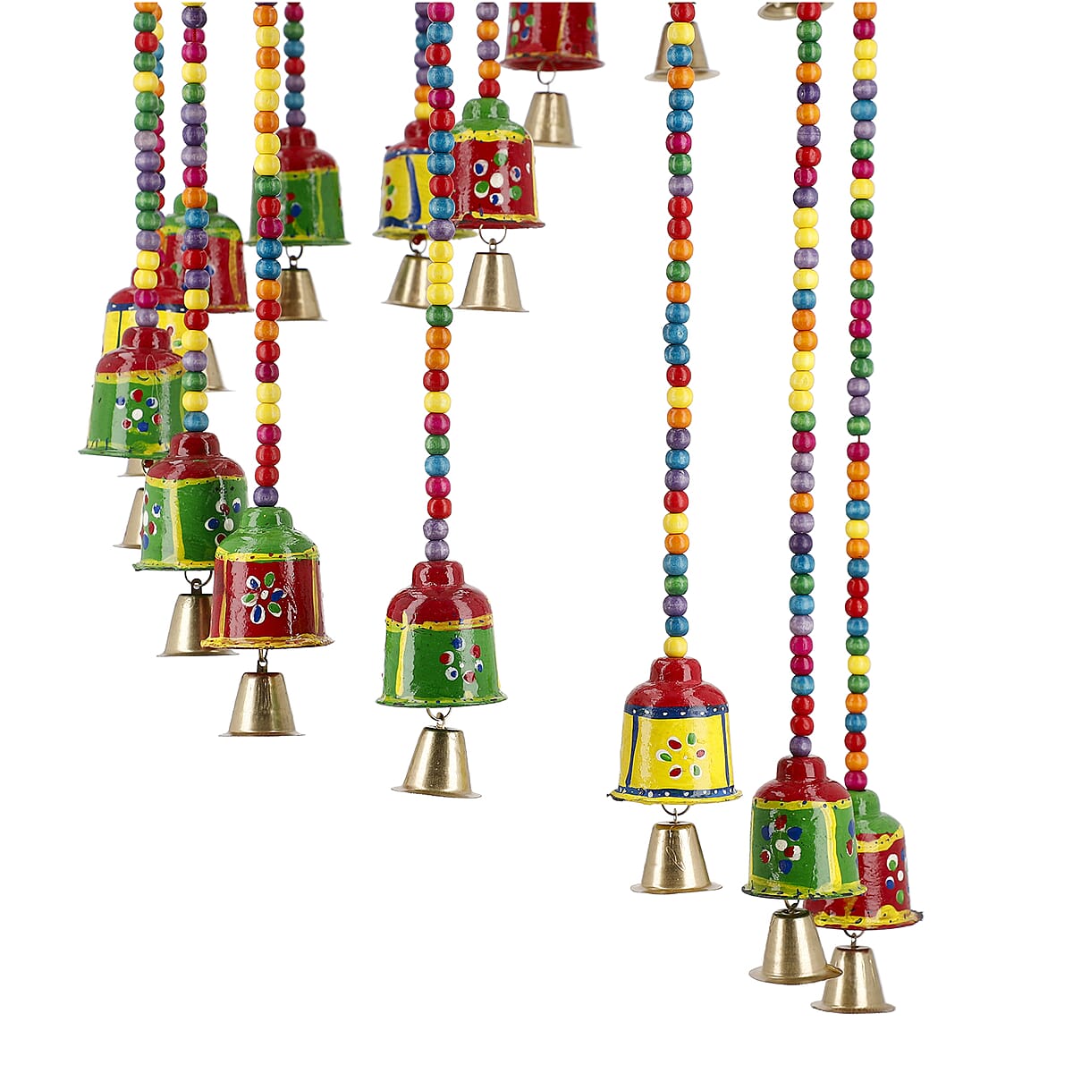 Hand Crafted Multi Color Bell Hanging with Bells 8 Inch image number 2