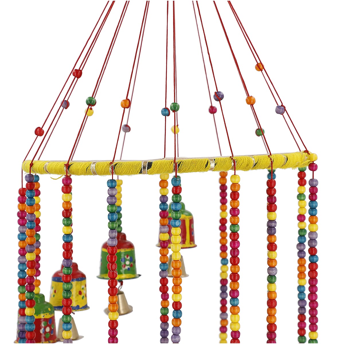 Hand Crafted Multi Color Bell Hanging with Bells 8 Inch image number 3