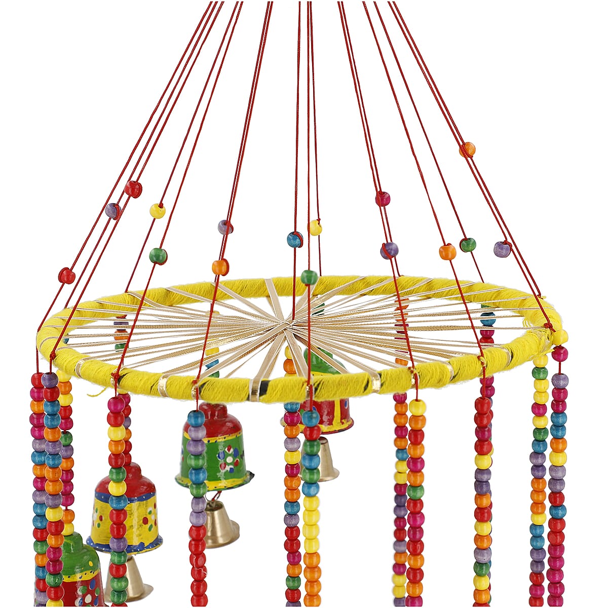 Hand Crafted Multi Color Bell Hanging with Bells 8 Inch image number 4
