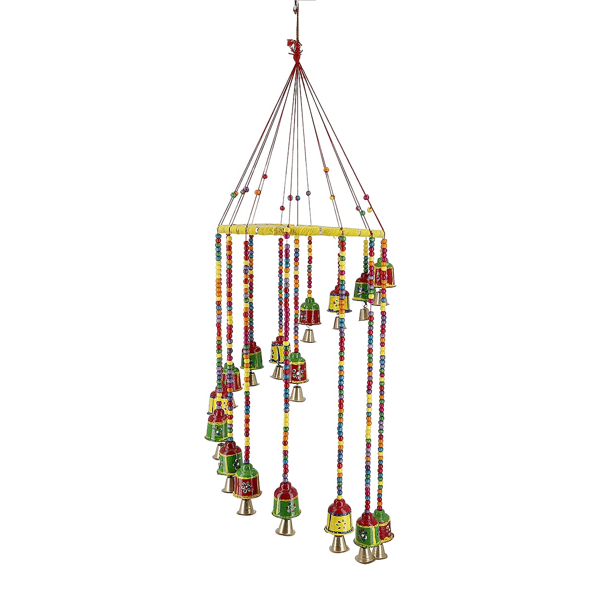 Hand Crafted Multi Color Bell Hanging with Bells 8 Inch image number 5