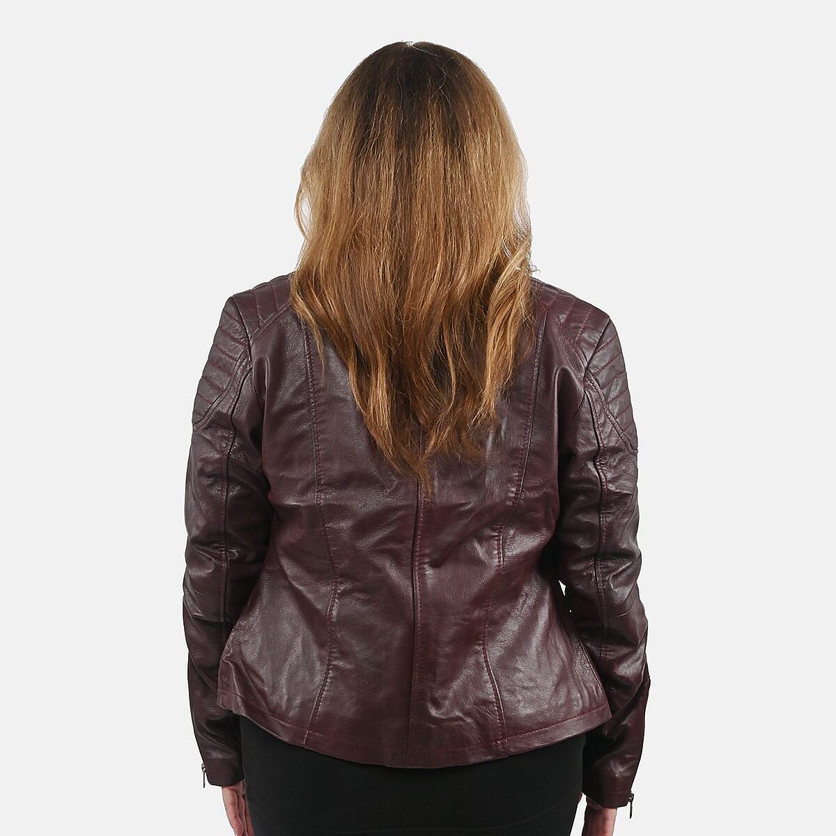 La Marey Mahogany Genuine Lambskin Leather Zip Up Jacket - S image number 1