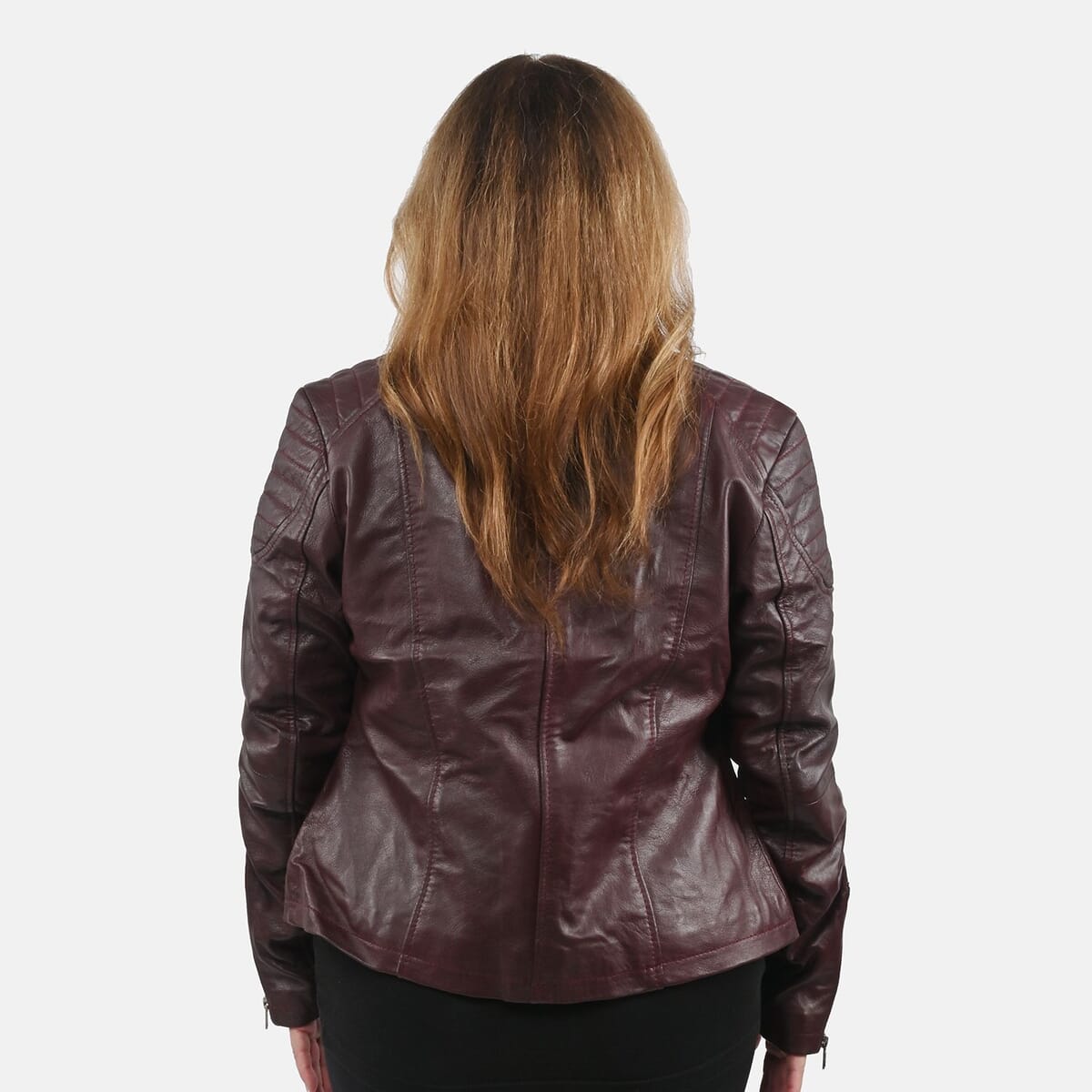 La Marey Mahogany Genuine Lambskin Leather Zip Up Jacket - L image number 1