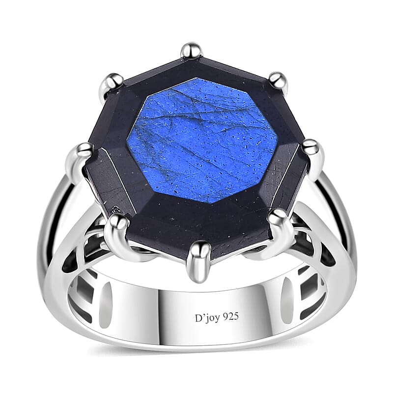Malagasy Labradorite Solitaire Ring in Platinum Over Sterling Silver (Size 10.0) 10.15 ctw