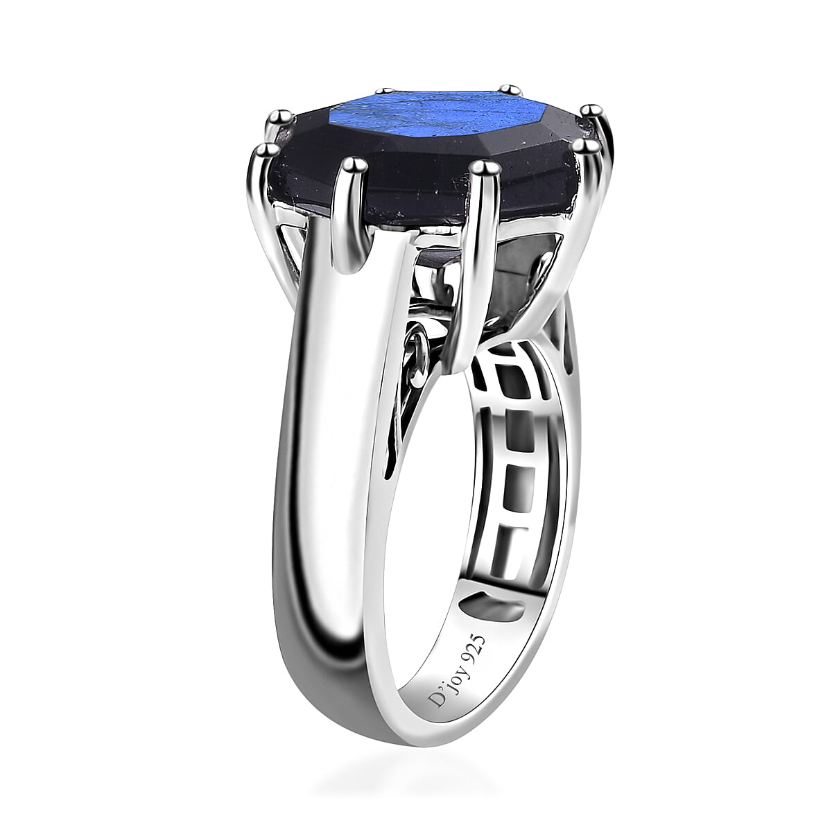 Malagasy Labradorite Solitaire Ring in Platinum Over Sterling Silver (Size 10.0) 10.15 ctw image number 4