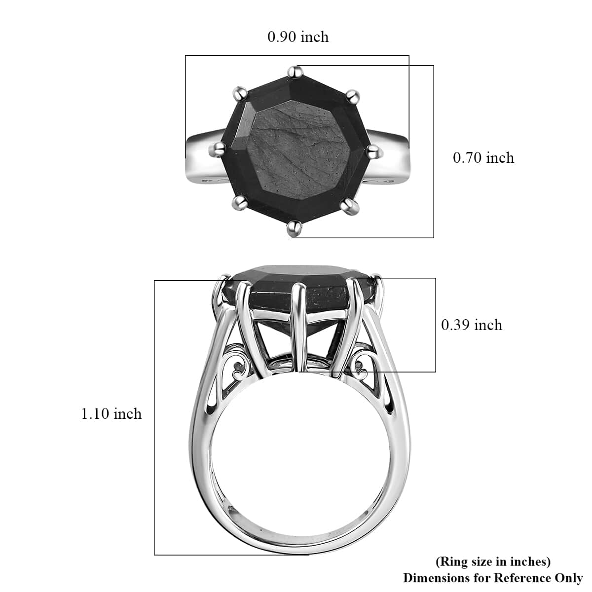 Malagasy Labradorite Solitaire Ring in Platinum Over Sterling Silver (Size 8.0) 10.15 ctw image number 6