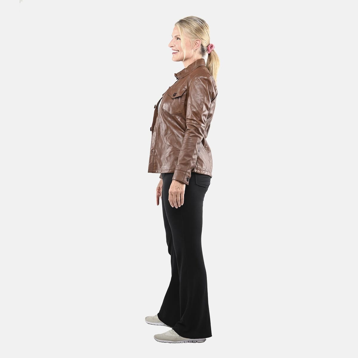La Marey Pecan Genuine Lambskin Button-up Shacket - M image number 2