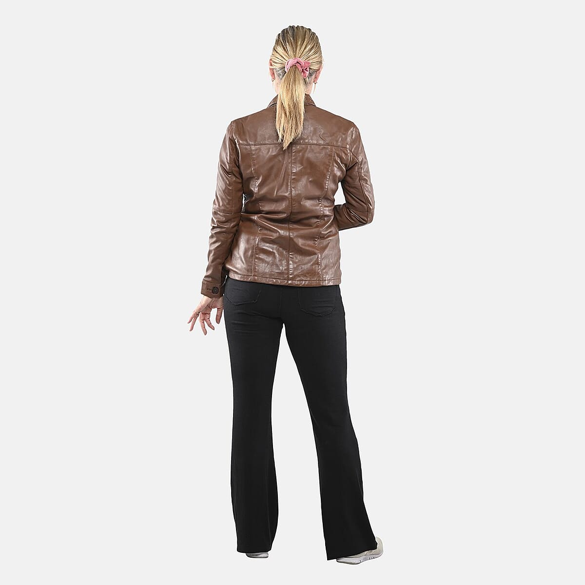 La Marey Pecan Genuine Lambskin Button-up Shacket - L image number 1
