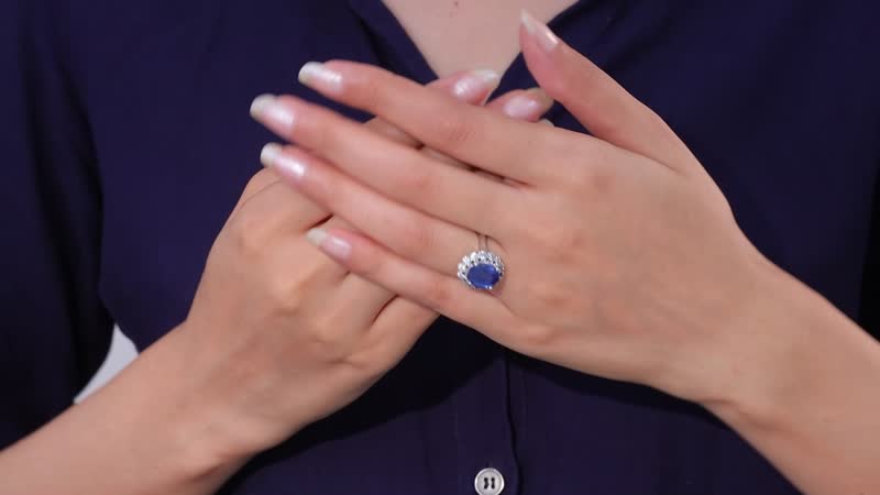 Kashmir Kyanite and Multi Gemstone Floral Ring in Platinum Over Sterling Silver (Size 10.0) 5.40 ctw