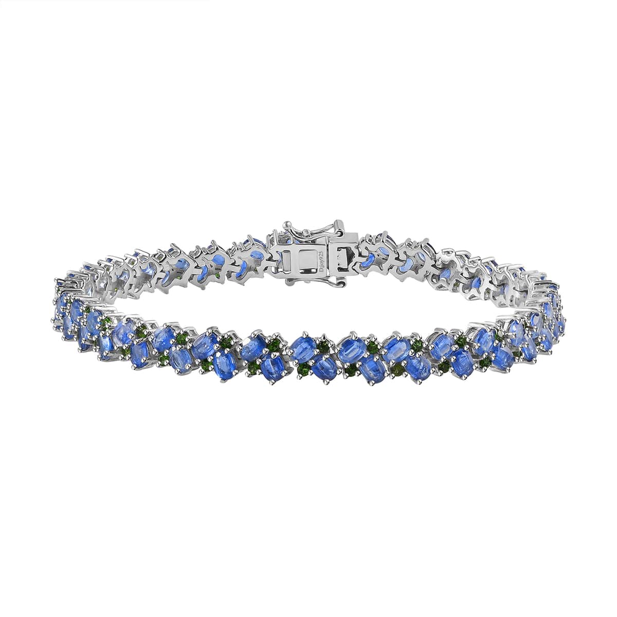 Kashmir Kyanite and Chrome Diopside Bracelet in Platinum Over Sterling Silver (6.50 In) 15.40 ctw image number 0